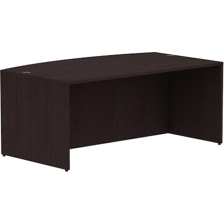 Lorell Desk Shell, Bowfront, 72inx41-2/5inx29-1/2in, Espresso LLR18260
